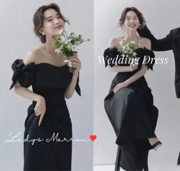 웨딩 드레스 블랙 드레스 촬영용 리본