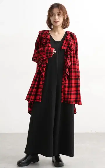 완판템 studio CLIP 세로 골 모듬 프릴 튜닉 셔츠