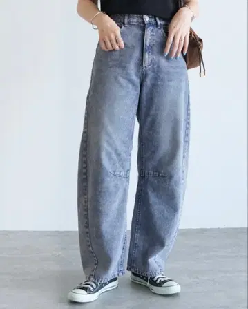 reca 데님 배럴 레그 팬츠