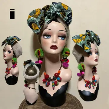 퍼 아프리칸 리본 헤어 터번 헤어밴드