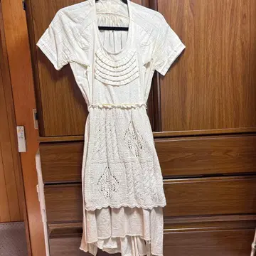 하루카키미에 니트 에이프런 원피스 핸드메이드