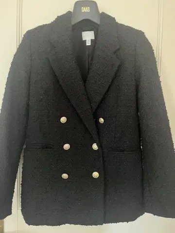 H&M 블랙 더블 브레스트 자켓