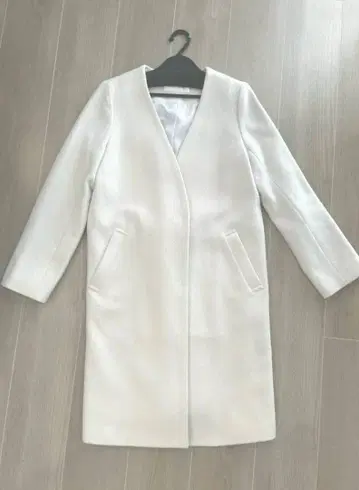 새상품급 미슈마슈 노카라 롱 코트 라이트 그레이