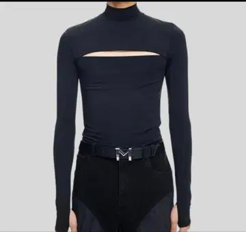 H&M MUGLER 뮤글레 컷 아웃 저지 탑 가격 인하 불가!