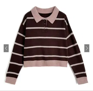 그레일 보더 무늬 폴로 니트탑[lt105]