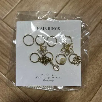 새상품 헤어 반지 8개 세트 골드