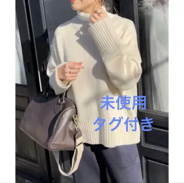 미사용 택 포함! 스픽앤스팬 울 캐시미어 크루넥 니트