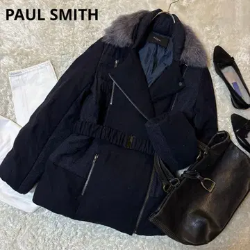 새상품급 PAUL SMITH BLACK 트위드 다운 코트 40 네이비