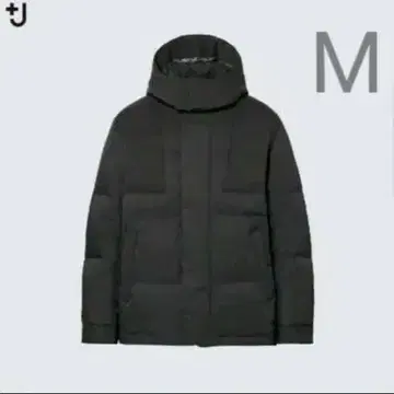UNIQLO+J 오버 사이즈 다운 후드티 블랙 M 사이즈