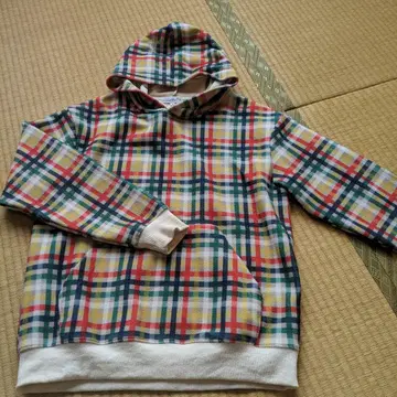 아놀드 파머 체크 무늬 후드 부착 후드티