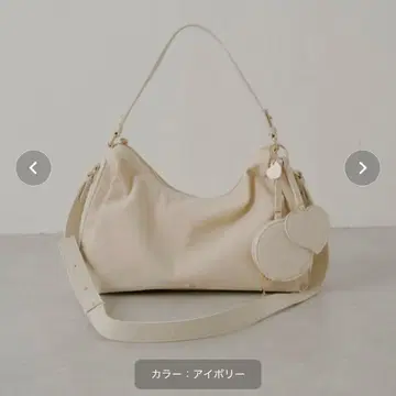 Chico 파우치 참 포함 스웨이드 콤비 보스턴 백 아이보리