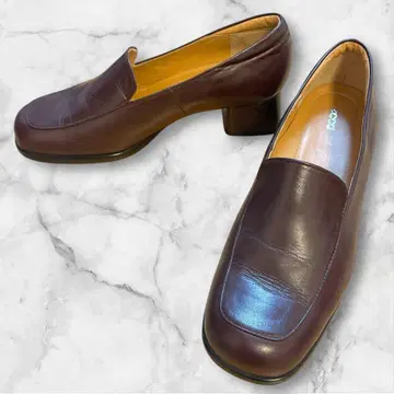 [ 새상품급 ] ecco 에코 가죽 로퍼 23.5 EEE 가죽 신발 청키