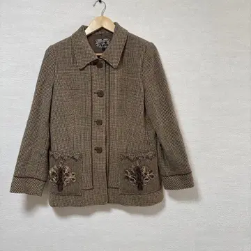 수입 로사 자켓 코트 울 캐시미어 자수 44