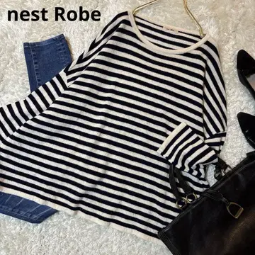 새상품급*네스트로브 nest Robe 보더 니트 와이드 돌먼