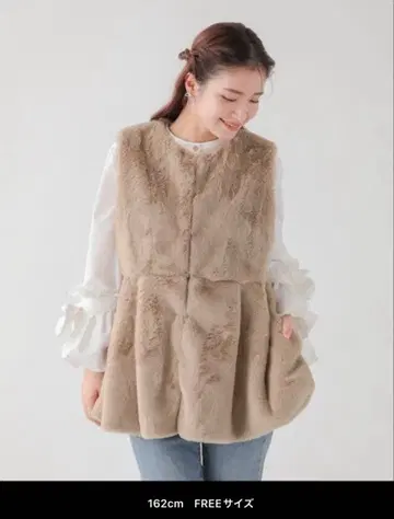 핏 모카 인조 모피 베스트 FREE 사이즈