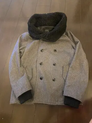 차오패닉 더블 브레스트 피 코트 후드 부착