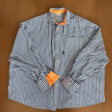 스트라이프 패턴 긴팔 셔츠 meke staff be with m