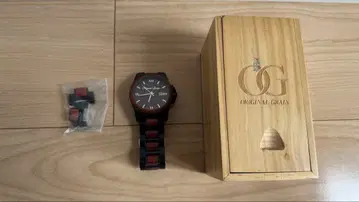 ORIGINAL GRAIN 아날로그 손목시계 블랙/나뭇결