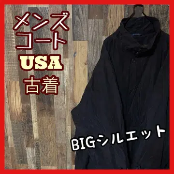 롱 코트 남성용 블랙 XL 빅 루즈 USA 구제 의류 90s 긴팔 코트