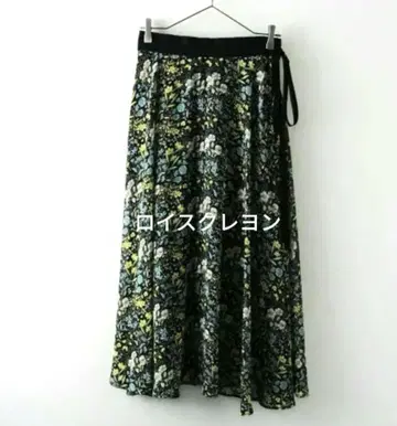 로이스크레용 플라워 쉬폰 스커트 롱 스커트