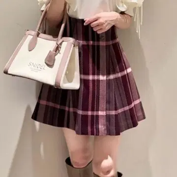 SNIDEL 체크 플리츠 스카쇼팬