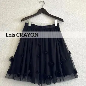 [ Lois CRAYON 로이스크레용 ] 입체 비즈 꽃 모티브 스커트