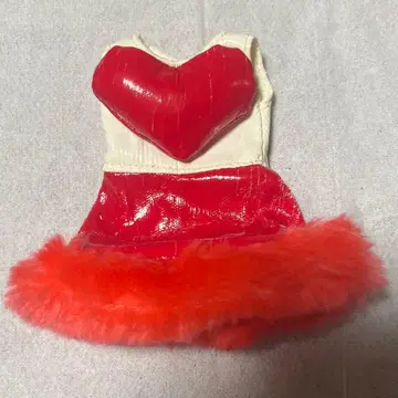 리카짱 드레스 의류 빨간색 하트 복슬복슬 아이돌 의상 약 25년 전