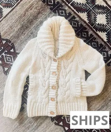 [새상품급] 쉽스 니트 가디건 카우친 케이블 니트 페루제