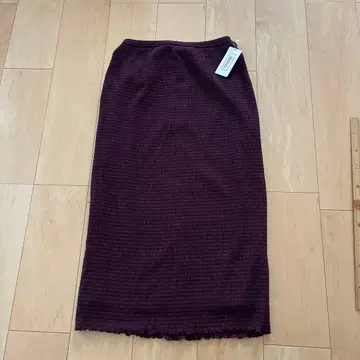 퍼플 타이트 스커트 롱 기장
