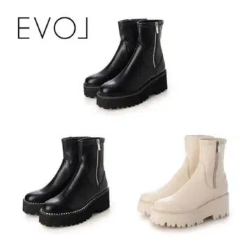 Evol 블랙 통굽 숏부츠