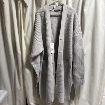 아메리칸 홀릭 라이트 그레이 오버 사이즈 롱 가디건