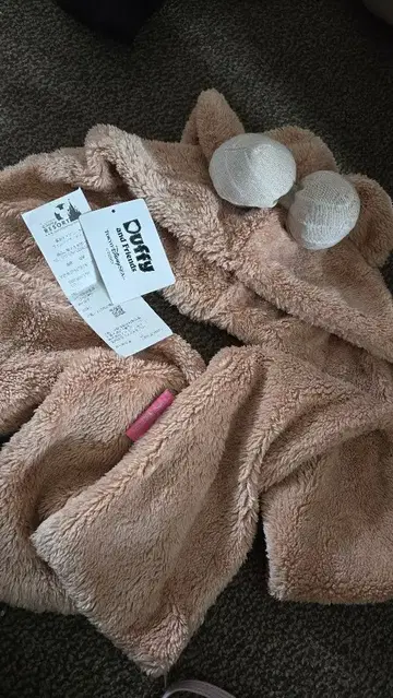 더피 셰리메이 복슬복슬 귀 달린 후드 팬캡 머플러