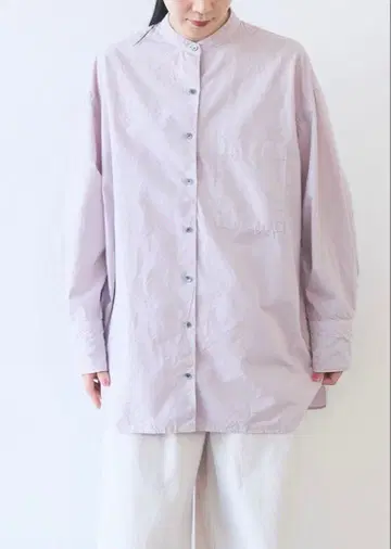 코튼 캐치 와셔 moe sleeves 백리본 블라우스