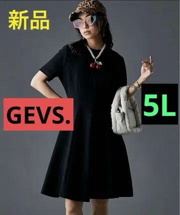새상품 빅 사이즈 GEVS. 블랙 A라인 원피스 5L