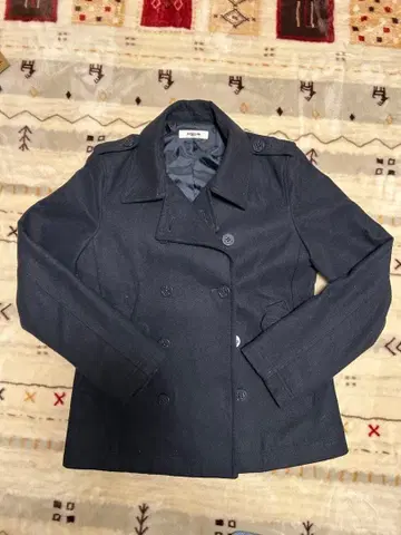 MORGAN 네이비 피 코트 울