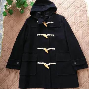 더플 코트 네이비 후드 부착