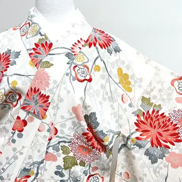 앤티크 코몬 금채 국화 매화 꽃 무늬 나무 기모노 039k