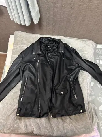 ZARA 블랙 라이더 자켓 XL