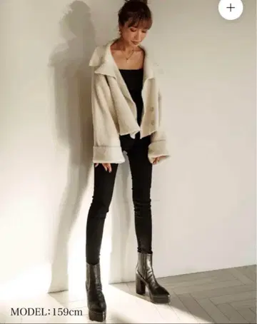 glamlips 립스 샤기 니트 더블 코트