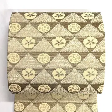 후쿠로 오비 금실 비늘 문양 문양 소나무 파도 꽃 기모노 오비 038k