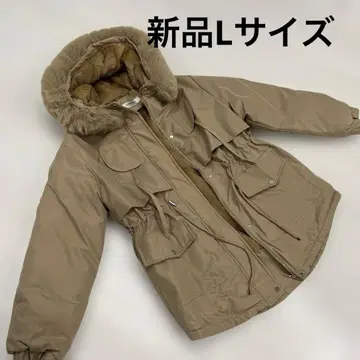 새상품 Ainuoka 베이지 여성용 따뜻한 보아 다운 자켓 L 사이즈