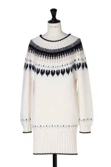 herlipto Heart Fair Isle Knit Mini Dress