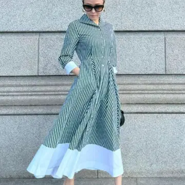 [11/30 종료] 제네 jenne 샤프 배색 원피스 그린