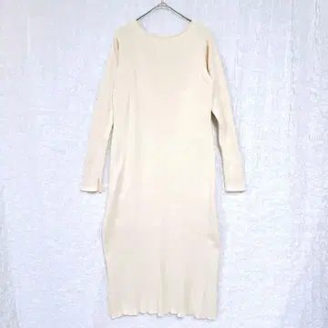 3276 그린 라벨 리브 니트 원피스 롱 코튼 실크 혼방