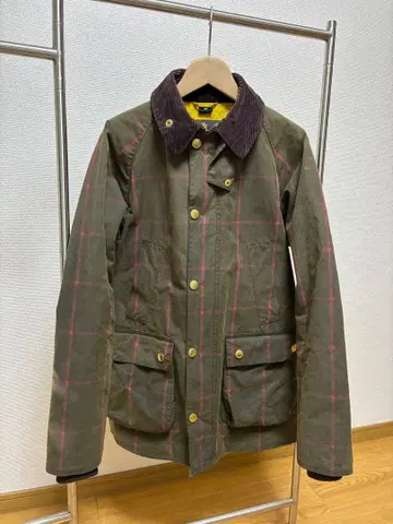 바버 윈도페인 체크 오일드 비데일 38 size L 페이즐리