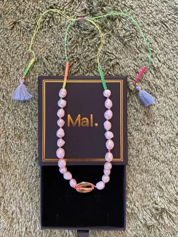 Mal. 진주 목걸이 & 팔찌 태슬 세트