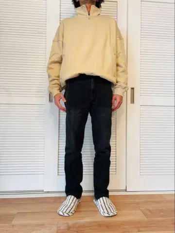 지퍼 넥 스웨트 셔츠 베이지 ZARA XL 미사용 새상품