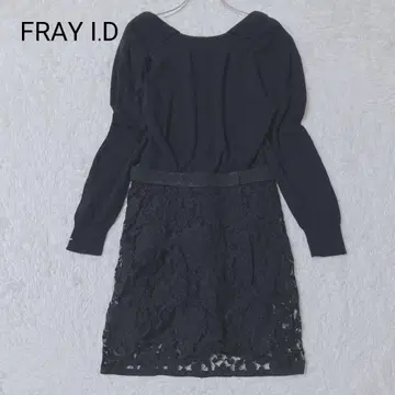 프레이아이디 긴팔 원피스 블랙 니트 레이스 온오프 성인 여성 S