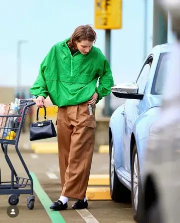 그린 아노락 자켓 후드 부착