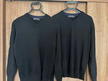 2장 나노 유니버스 보풀 없는 니트 V넥 니트 블랙 M 사이즈